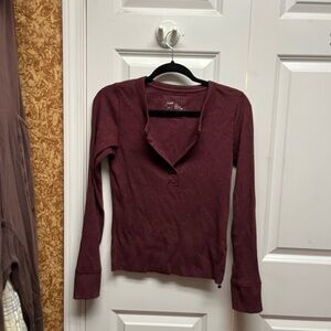 Aerie Maroon Long Sleeve Top